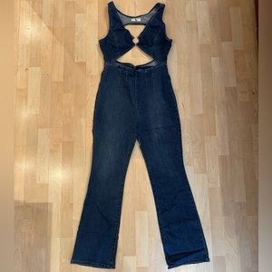 FREE PEOPLE DENIM BOOTLEG JUMPSUIT